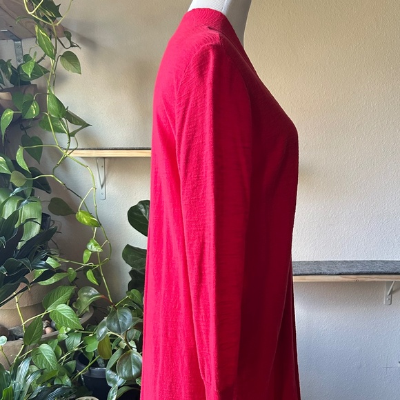 New Loft Raspberry 100% Cotton Open Front Cardigan size L - Picture 5 of 12
